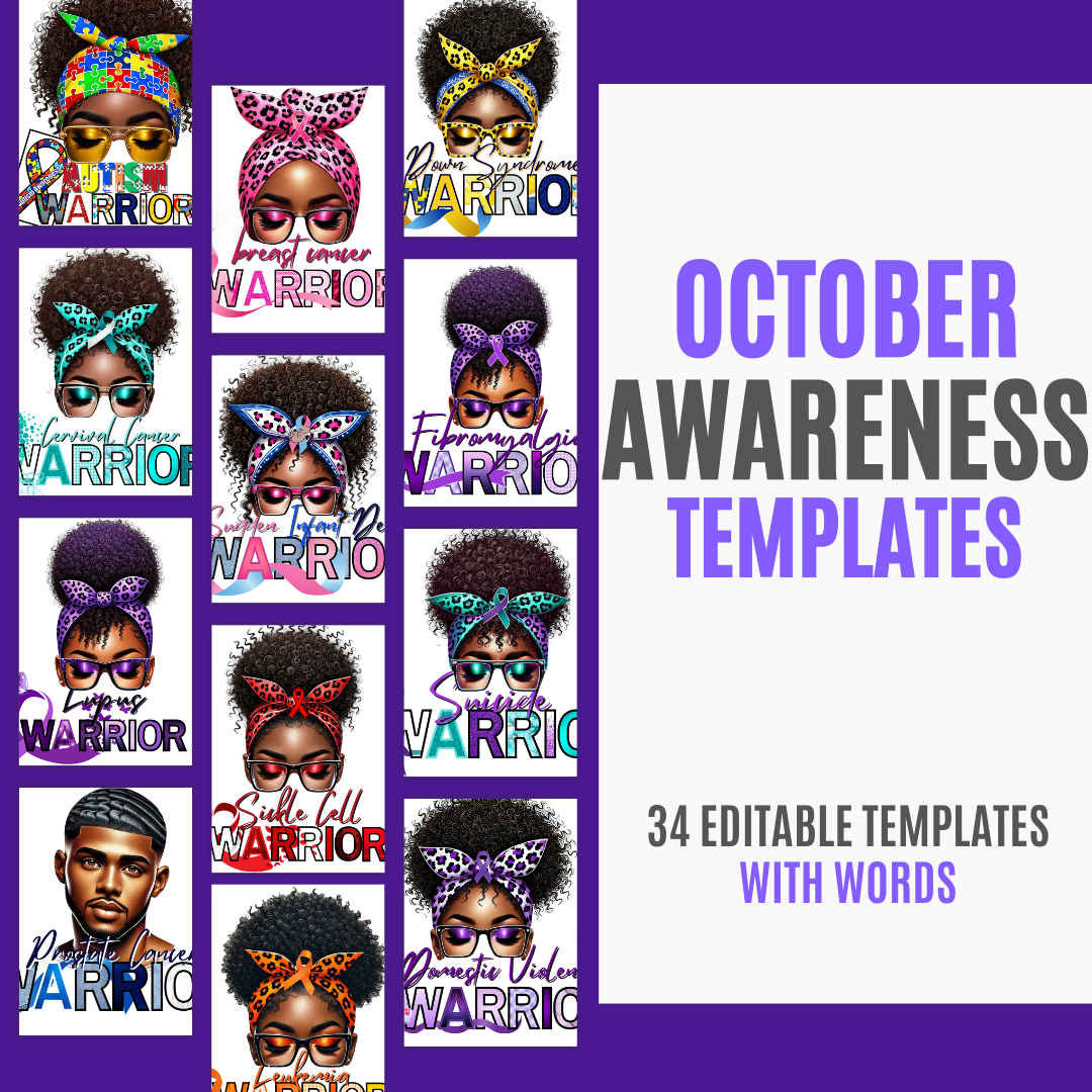 October Awarness Template with Words