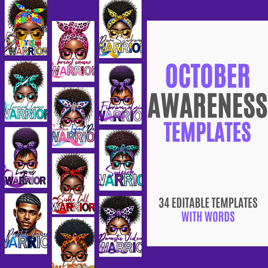 October Awarness Template with Words
